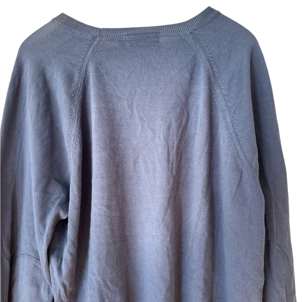 Vince Mens Raglan Sleeve Sweater Blue Crew Neck Cotton Lightweight - Picture 6 of 15